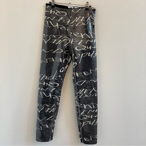 H&M Black and White Graphic Print Pants